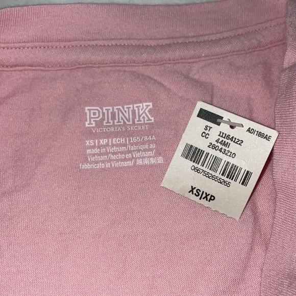 New Victoria's Secret Pink Short Sleeve Heart Printed Crop Top - Picture 4 of 11